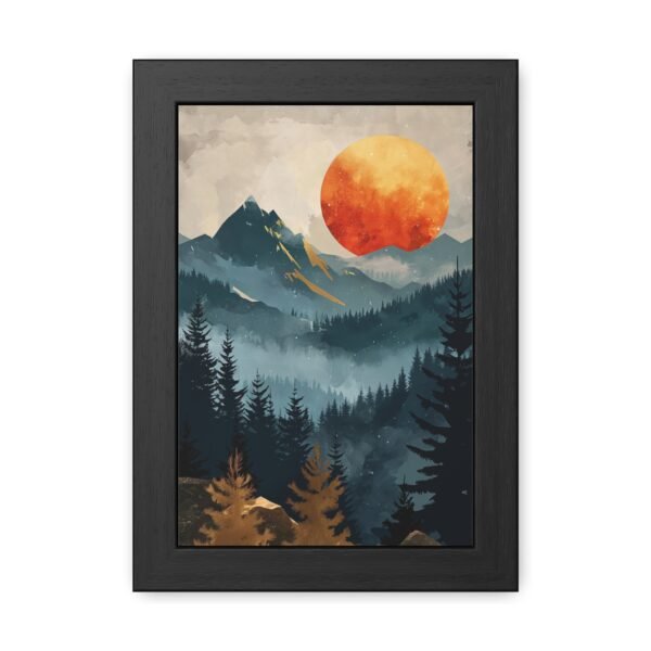 Sunset Mountain Abstract Art Framed Posters - Home Decor Wall Art - Image 3