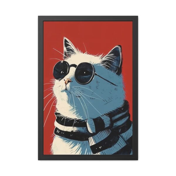 Cat with Glasses Art Framed Posters - Cute Kitty Wall Decor, Animal Lover Gift - Image 7