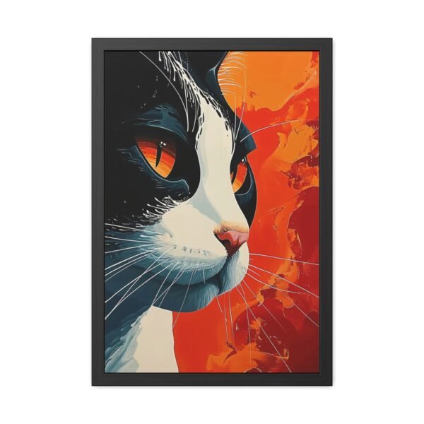 Vibrant Cat Illustration Poster - Framed Artistic Wall Art for Animal Lovers - Image 11