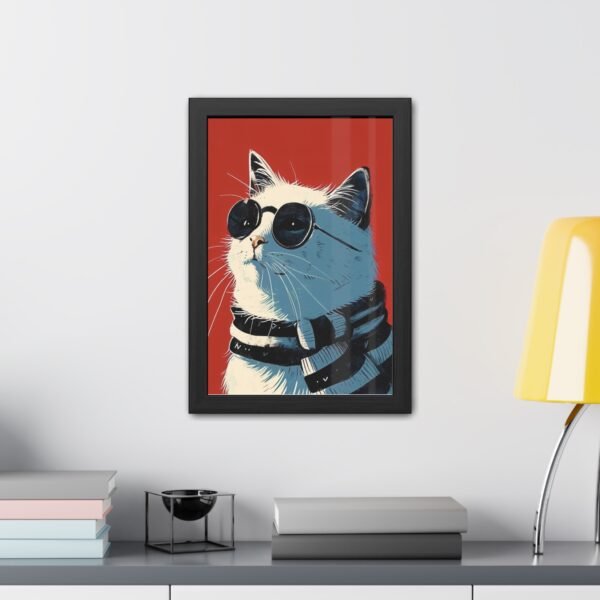 Cat with Glasses Art Framed Posters - Cute Kitty Wall Decor, Animal Lover Gift - Image 6