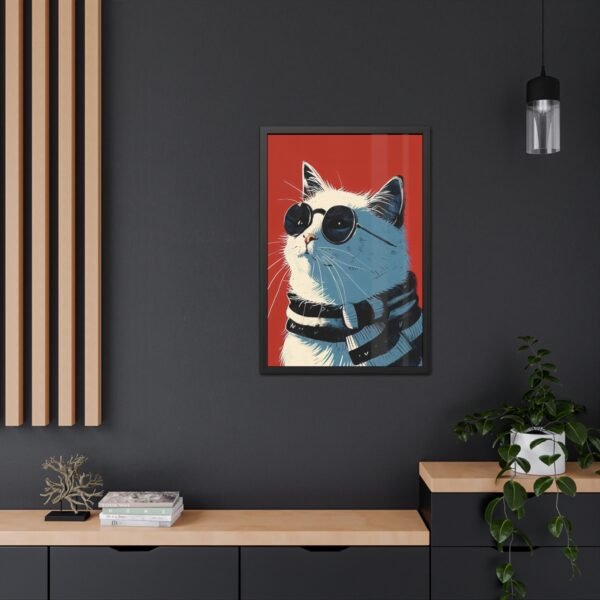 Cat with Glasses Art Framed Posters - Cute Kitty Wall Decor, Animal Lover Gift - Image 12