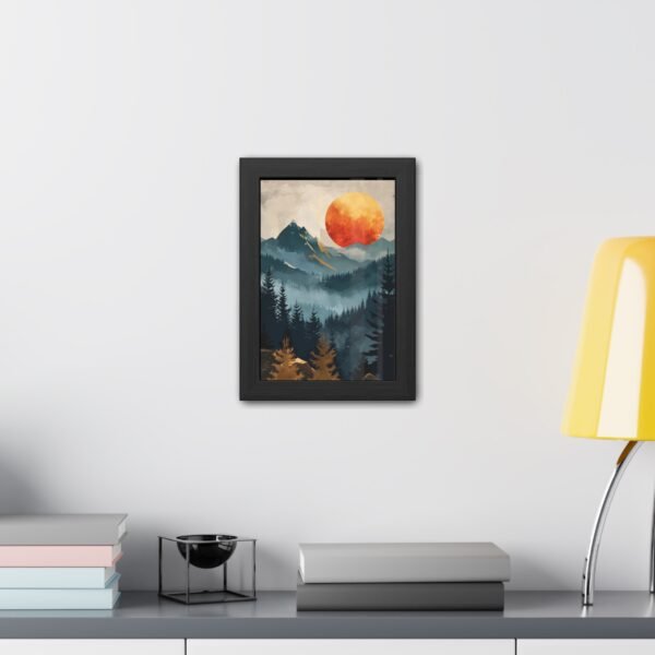 Sunset Mountain Abstract Art Framed Posters - Home Decor Wall Art - Image 4