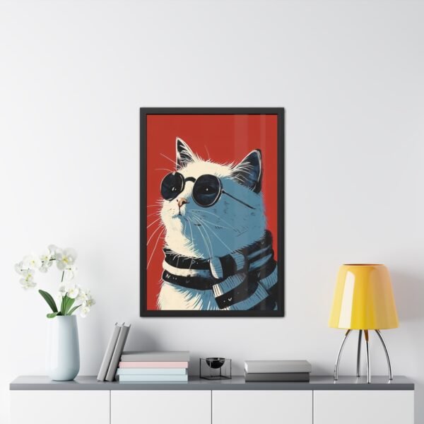 Cat with Glasses Art Framed Posters - Cute Kitty Wall Decor, Animal Lover Gift - Image 10