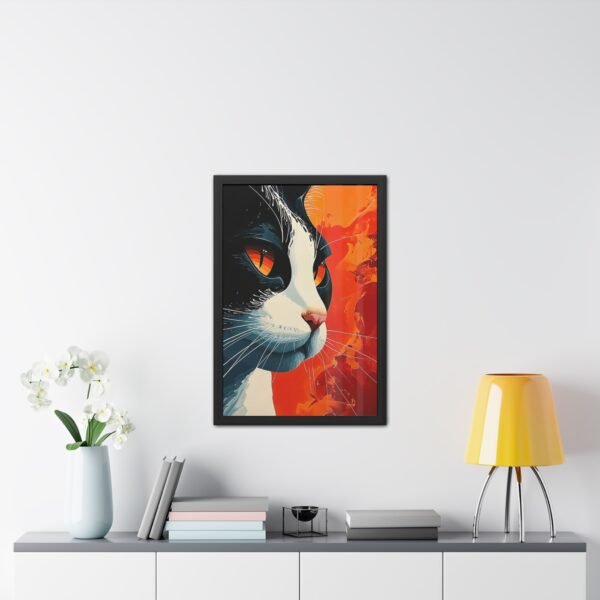 Vibrant Cat Illustration Poster - Framed Artistic Wall Art for Animal Lovers - Image 12