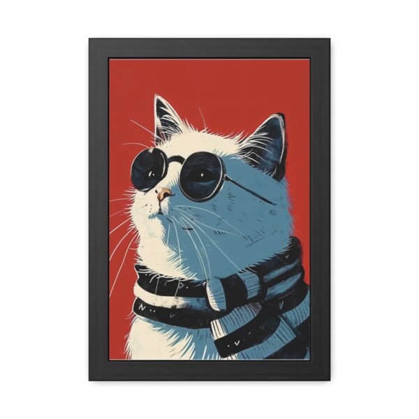 Cat with Glasses Art Framed Posters - Cute Kitty Wall Decor, Animal Lover Gift - Image 5