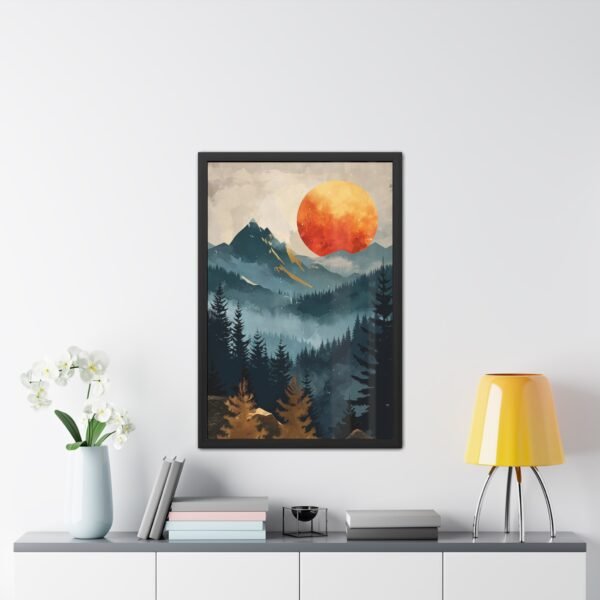 Sunset Mountain Abstract Art Framed Posters - Home Decor Wall Art - Image 11