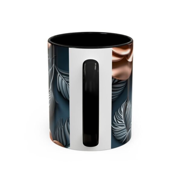 Gold Flower Accent Coffee Mug - Floral Design Cup - Image 10