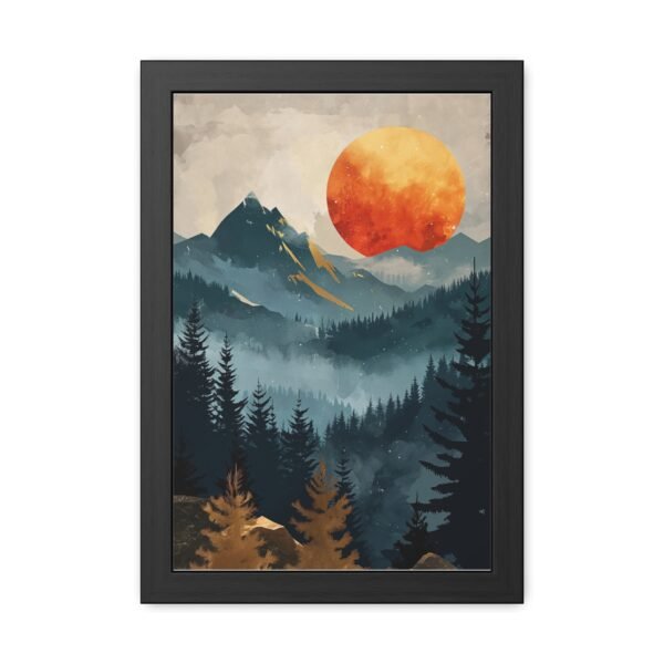 Sunset Mountain Abstract Art Framed Posters - Home Decor Wall Art - Image 5