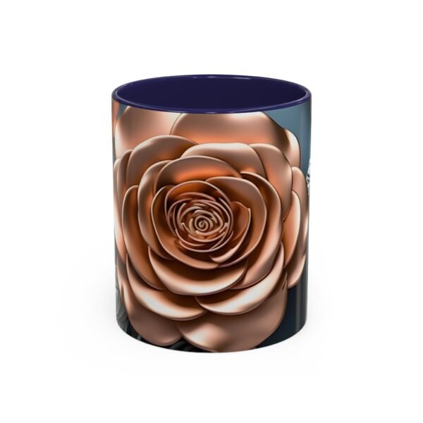 Gold Flower Accent Coffee Mug - Floral Design Cup - Image 13