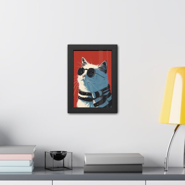 Cat with Glasses Art Framed Posters - Cute Kitty Wall Decor, Animal Lover Gift - Image 4