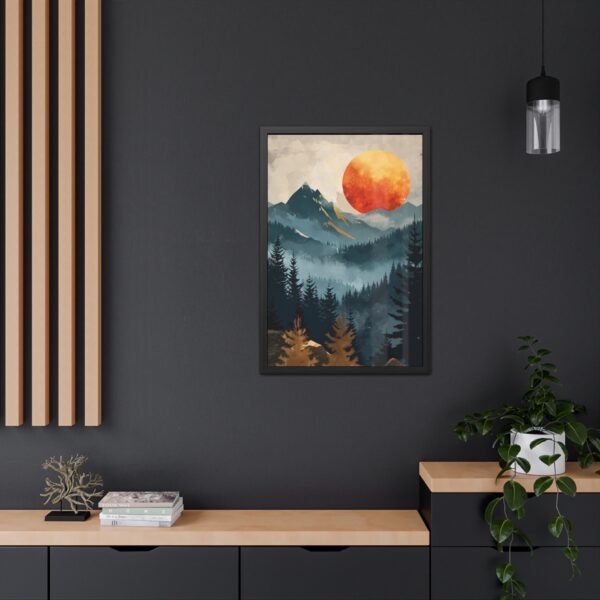 Sunset Mountain Abstract Art Framed Posters - Home Decor Wall Art - Image 12