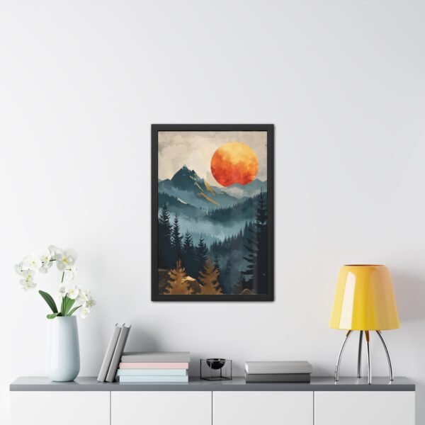 Sunset Mountain Abstract Art Framed Posters - Home Decor Wall Art - Image 8