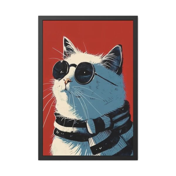 Cat with Glasses Art Framed Posters - Cute Kitty Wall Decor, Animal Lover Gift - Image 9