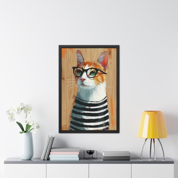 Cat Art Framed Posters - Cute Kitty Wall Decor, Kitten Illustration Prints - Image 4