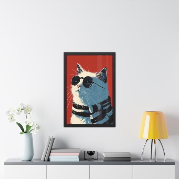 Cat with Glasses Art Framed Posters - Cute Kitty Wall Decor, Animal Lover Gift - Image 8