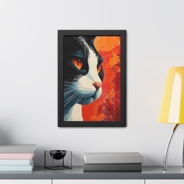 Vibrant Cat Illustration Poster - Framed Artistic Wall Art for Animal Lovers - Image 8