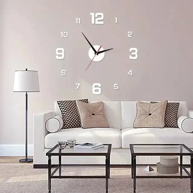 3D Luminous Wall Clock Frameless Acrylic DIY Digital Clock Wall Stickers Mute Clock for Living Room - Image 6
