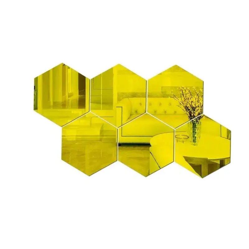 3D Hexagonal Mirror Wall Sticker Acrylic Silver DIY TV Background Living Room Stickers Wall Decor Bedroom Bathroom Home Decor - Image 9