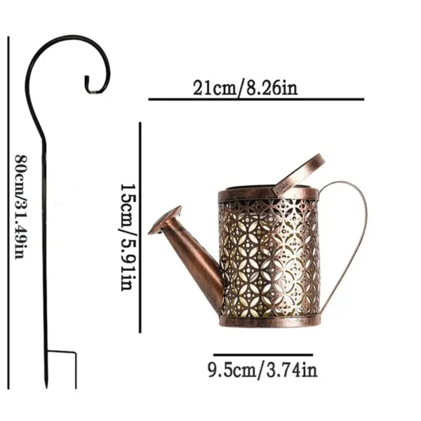 Solar Watering Can LED Fairy Light Lantern - Garden Décor - Image 9