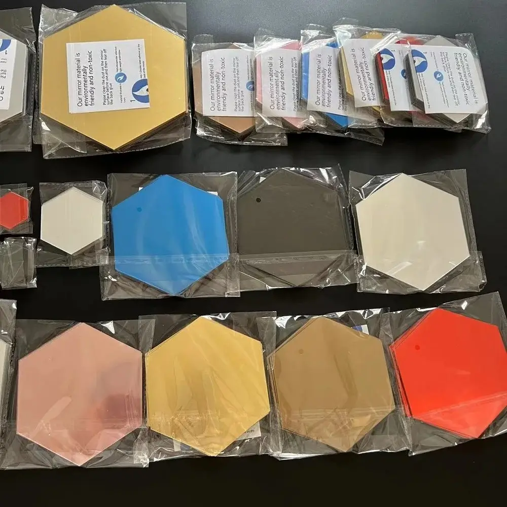 3D Hexagonal Mirror Wall Sticker Acrylic Silver DIY TV Background Living Room Stickers Wall Decor Bedroom Bathroom Home Decor - Image 3