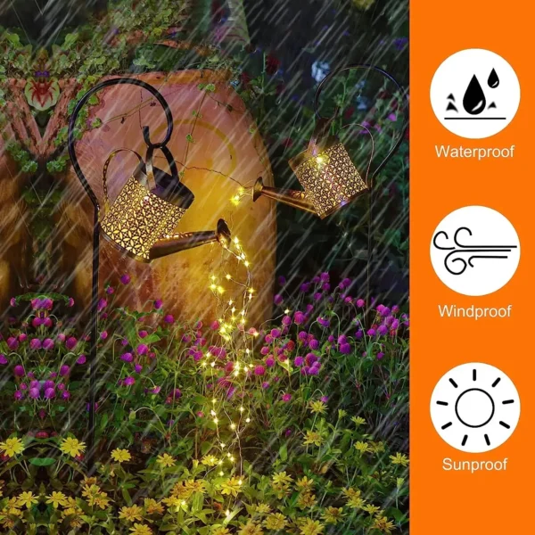 Solar Watering Can LED Fairy Light Lantern - Garden Décor - Image 7