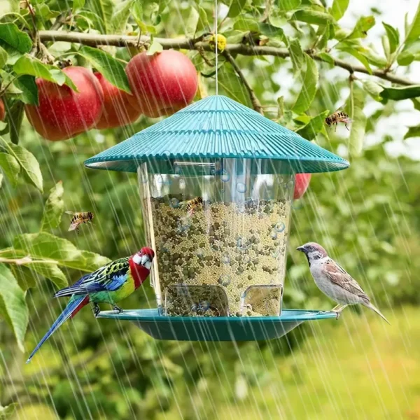 Bird Feeder Automatic Foot Feeding Tool, Outdoor Bird Feeder Hanging Nut Feeding, Multiple Hole Dispenser Holder Food Container - Image 3