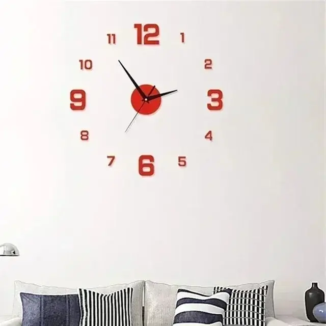 3D Luminous Wall Clock Frameless Acrylic DIY Digital Clock Wall Stickers Mute Clock for Living Room - Image 5