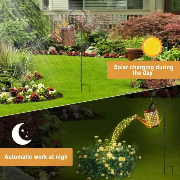 Solar Watering Can LED Fairy Light Lantern - Garden Décor - Image 6