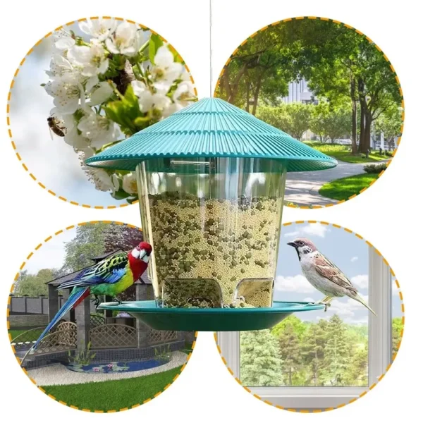 Bird Feeder Automatic Foot Feeding Tool, Outdoor Bird Feeder Hanging Nut Feeding, Multiple Hole Dispenser Holder Food Container - Image 4