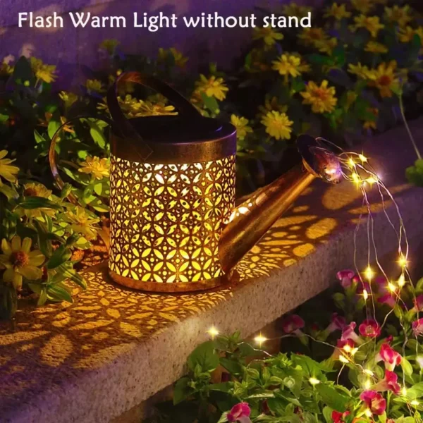 Solar Watering Can LED Fairy Light Lantern - Garden Décor - Image 3