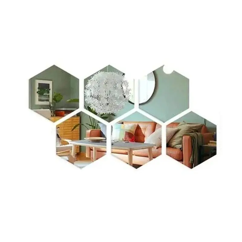 3D Hexagonal Mirror Wall Sticker Acrylic Silver DIY TV Background Living Room Stickers Wall Decor Bedroom Bathroom Home Decor - Image 8
