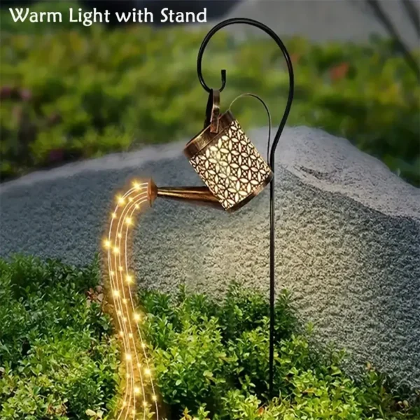 Solar Watering Can LED Fairy Light Lantern - Garden Décor - Image 4