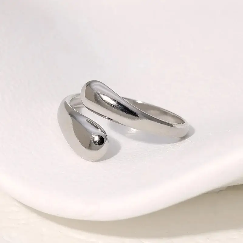 Retro Water Drop Ring For Women Stainless Steel Statement for Everyday - Image 4