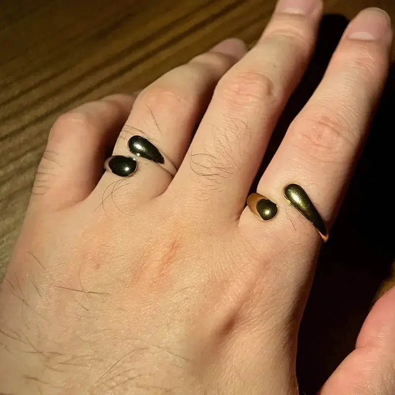 Retro Water Drop Ring For Women Stainless Steel Statement for Everyday - Image 3