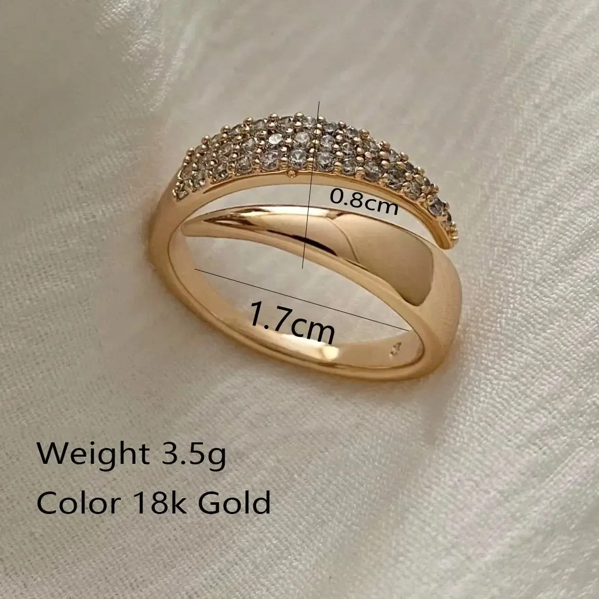 Stainless Steel 18 K Gold Plated Sun Rings for Women Natural Stone Inlaid in Hollow Metal Texture Ring - Image 5