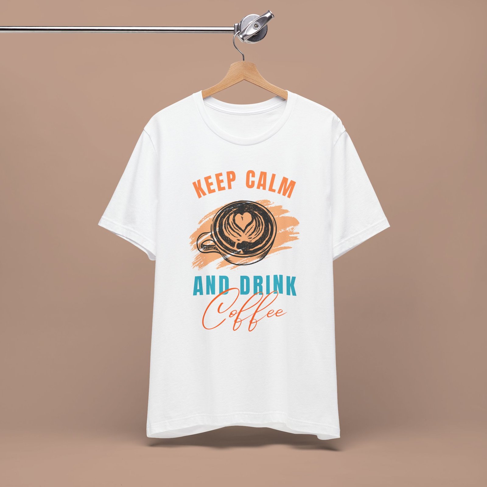 Keep Calm and Drink Coffee Graphic Tee - Funny Coffee Lover Shirt - Image 8