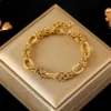 Vintage Gold Stainless Steel Chain Link Bracelet for Women โ Retro Elegant Jewelry