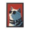 Cat with Glasses Art Framed Posters - Cute Kitty Wall Decor, Animal Lover Gift - Image 2