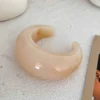 KMVEXO Vintage Punk Beige Khaki Thick Resin Acrylic Smudging Bangles Geometric Irregular Bangle Bracelets - Image 8