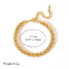 Classic Rope Chain Bracelet in Gold – 316 Stainless Steel Statement Jewelry for Women - Image 2