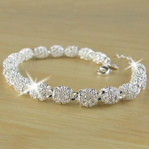 Flower Beads Charm Bracelets For Women Hollow Ball Silver Bracelet Adjustable Wedding Party Jewelry Gifts