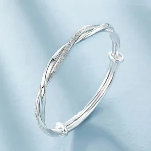 Silver original pretty weave bracelets Bangles for women fashion party wedding engagement jewelry