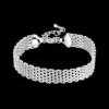 Sterling silver Bracelets for women Exquisite fashion weaving chain Wedding party Christmas gifts Jewelry
