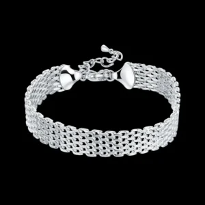 Sterling silver Bracelets for women Exquisite fashion weaving chain Wedding party Christmas gifts Jewelry