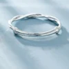 Silver original pretty weave bracelets Bangles for women fashion party wedding engagement jewelry - Image 3