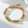 Vintage Gold Stainless Steel Chain Link Bracelet for Women โ Retro Elegant Jewelry - Image 5