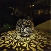 Solar-Powered Moroccan Garden Lantern – Waterproof Metal LED Light with Floral Shadow Pattern - Image 2
