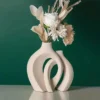 Hollow Nordic Modern Ceramic Vase Set of 2 for Modern Home Decor,Modern Boho Hollow Flower Vases - Image 6
