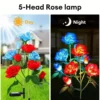 5 Heads Solar Lights Outdoor Decorative Solar Garden Lights Rose Flower Lawn Lamp for Yard Patio Garden Decor - Image 4