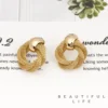 Vintage Metallic Twisted weaving Round Circle Dangle Earrings 2025 New Fashion Wedding Party Drop Earrings - Image 6